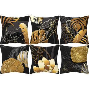 Modern Simple Home Sofa Decorative Pillow Case Abstract Golden Leaves Pillow Case Sofa Cushion Outdoor Leaning