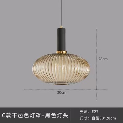 Moderno simple araña creativa comedor sala de estar bar dormitorio linterna de cristal rayado sola cabeza pequeña araña