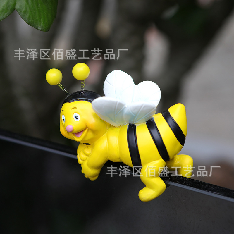 Cross-border encantador dos abejas pequeñas ornamentos vasijas de flores colgantes de resina colgantes creativos regalos de decoración