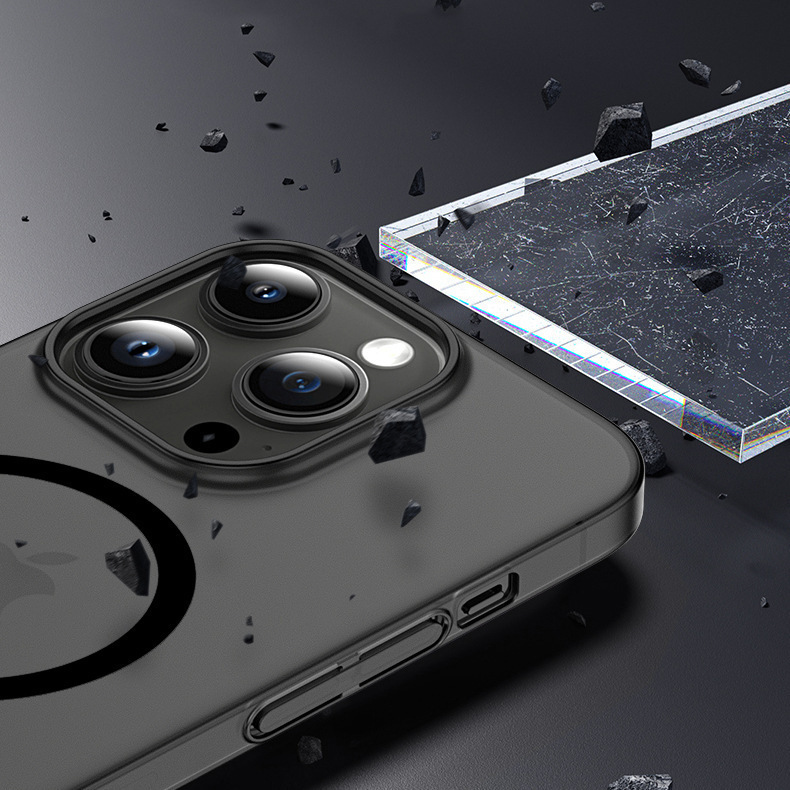 iPhone17 つや消し磁気電話ケース Apple 15PROMAX アイスミスト肌感触磁気落下防止ハードケース 16 に適しています。