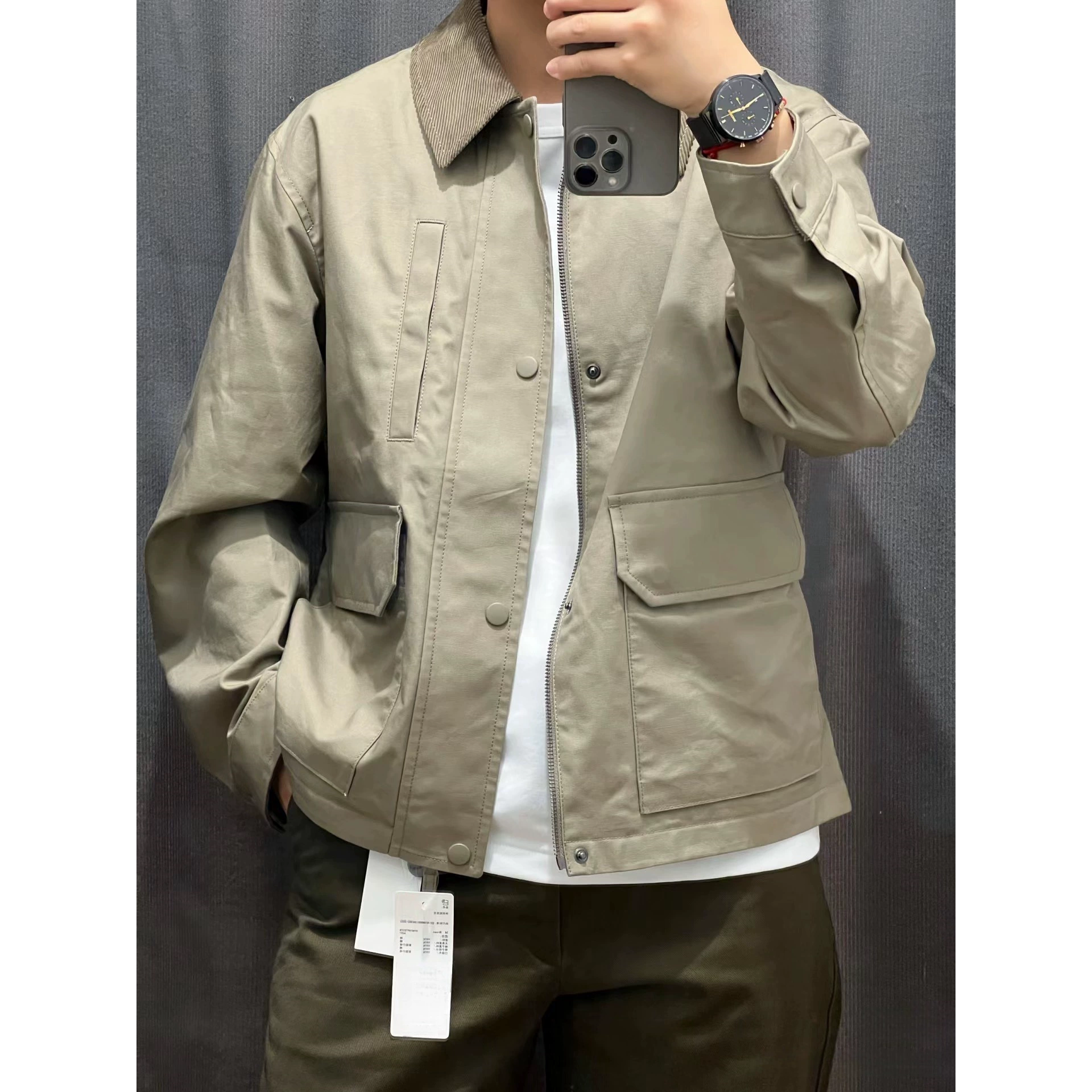 Примерочной осень мужская одежда женская повседневная короткая куртка куртка короткая модная куртка в британском стиле 470117