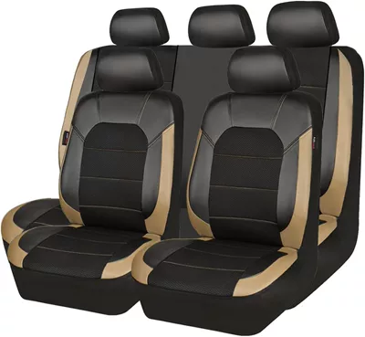 Car Seat Cover Sandwich | Seat cushion, seat cover - beige-2-piece-set-single-seat