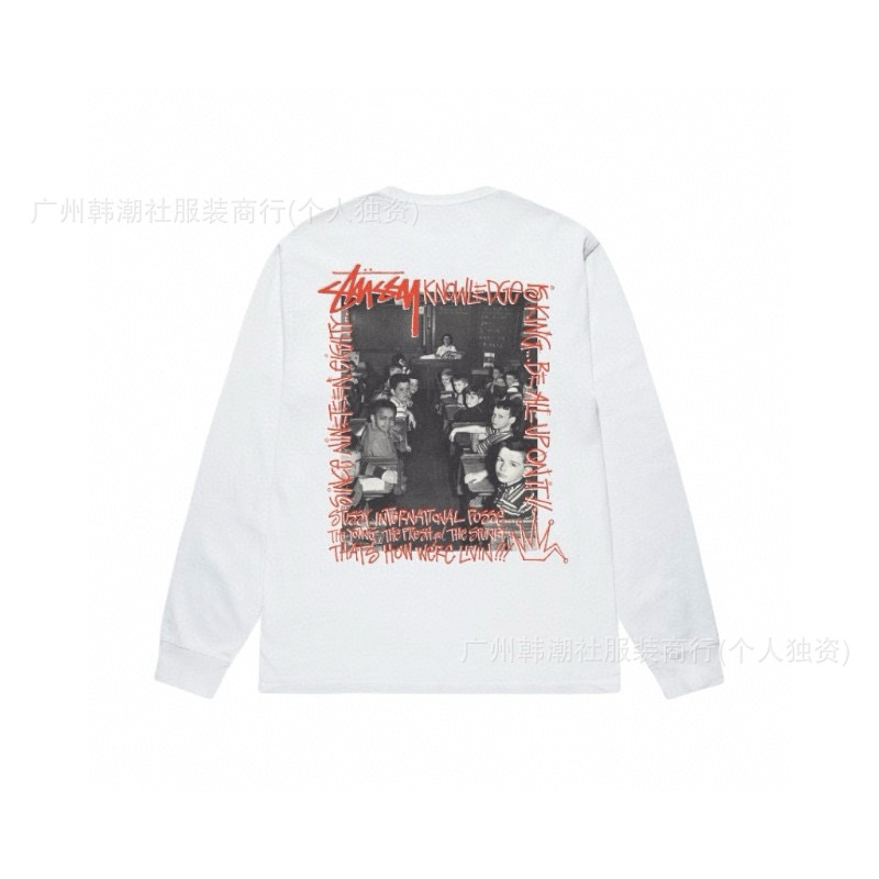 原標クロスボーダーの新型潮牌stuツアーの経典のアルファベットのプリントの丸首の長袖のtシャツは代行します。