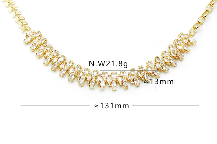 Fashion Geometric Splicing Chain Copper Inlaid Zircon Necklace display picture 1