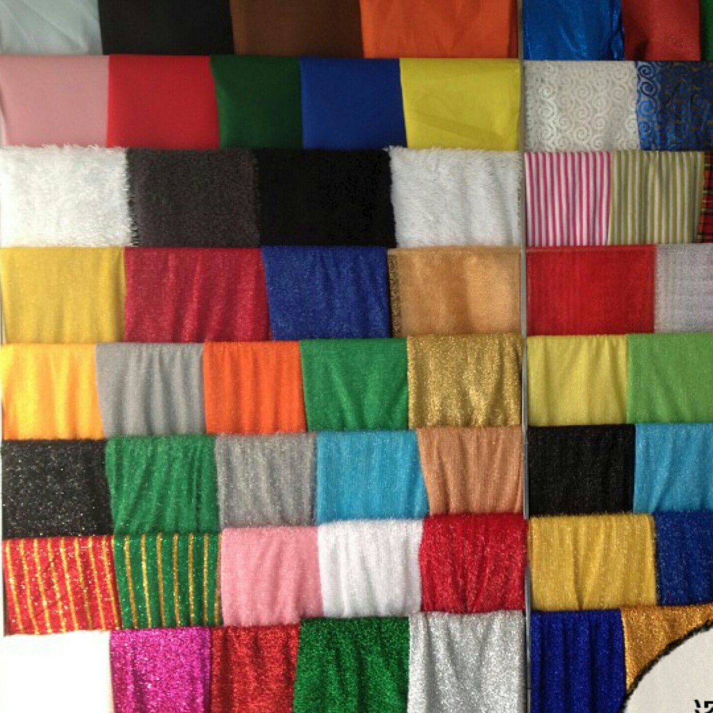 批发现货短毛玻璃葱布圣诞布料厂家装饰手工针织涤纶面料彩色服装