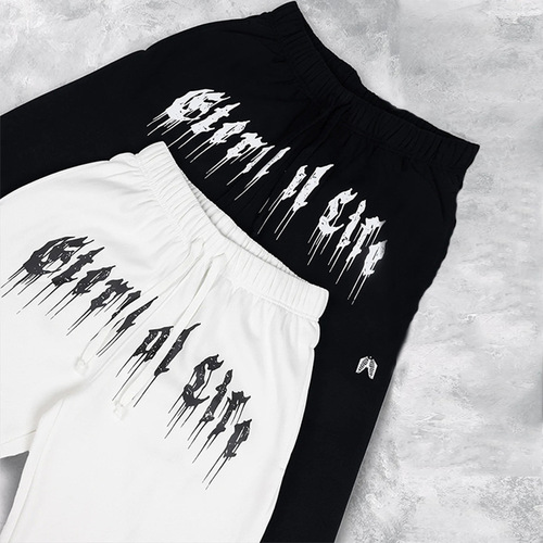European and American Men's Spring and Autumn Season Sports Leisure Sweatpants Screen Printing Ribbed Ankle Pants Running Fitness Men's Long Pants
