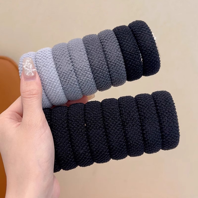 Coreano simple para niños banda de goma de alta elasticidad anillo de cabello para niñas gruesa caja de cuerda de cabeza anillo de cabello de banda de goma duradera