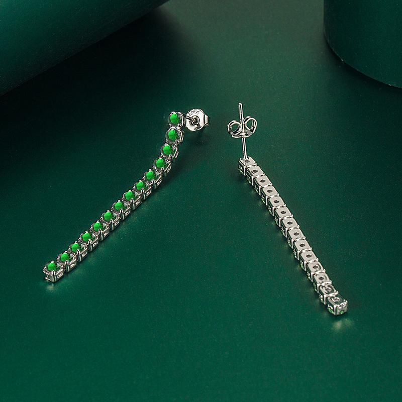 Fashion Solid Color Copper Inlay Zircon Drop Earrings 1 Pair