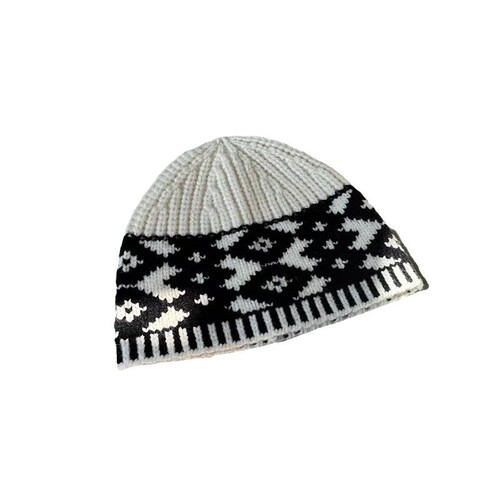 New Autumn/Winter Knit Hat Korean Style Checkered Large Brim Woolen Hat for Women - Advanced Versatile Warm Stylish Universal