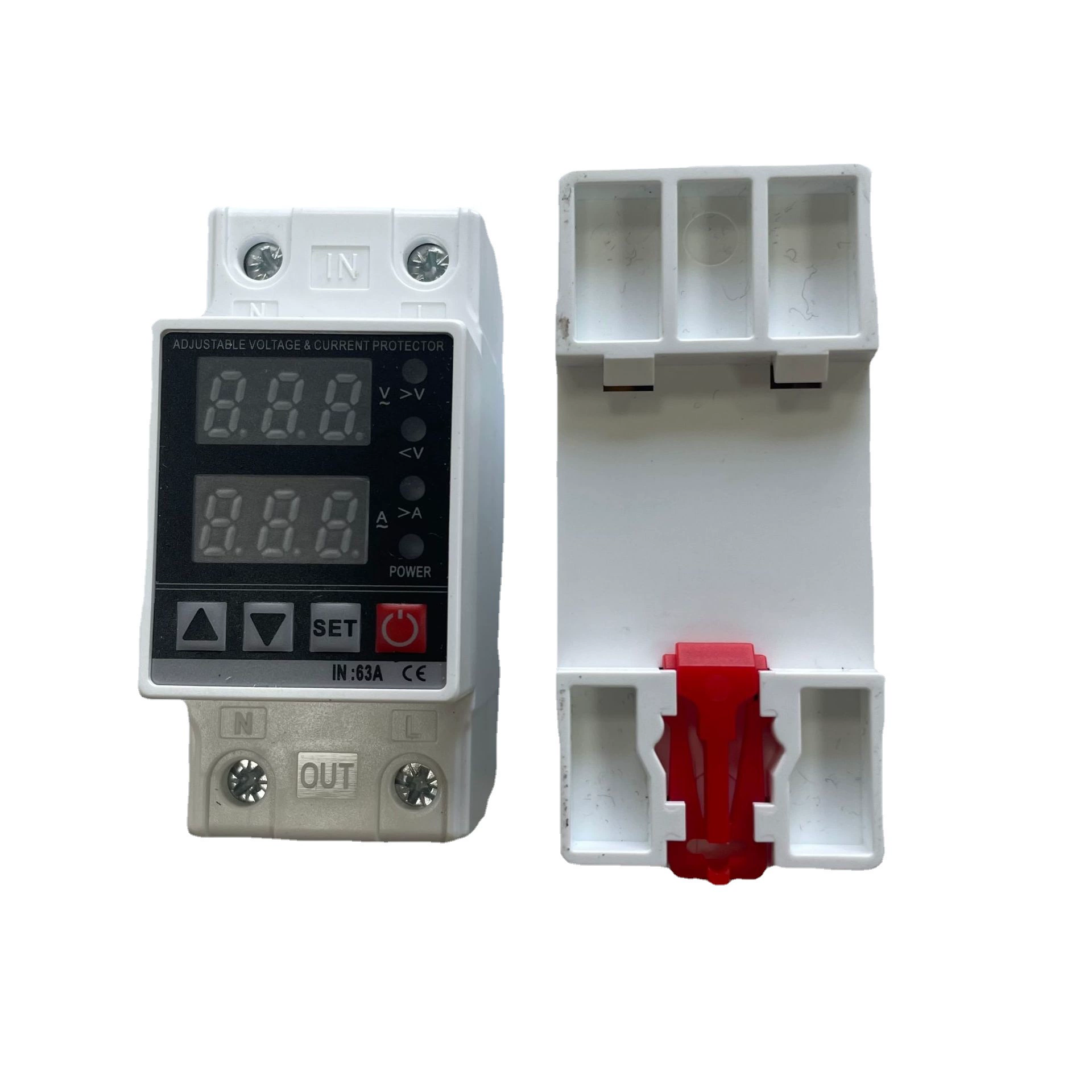 Самодуплексная Защита от перенапряжения с цифровым дисплеем, защита от перегрузки по току 220 В, фотоэлектрическая защита от перегрузки по току, 63A