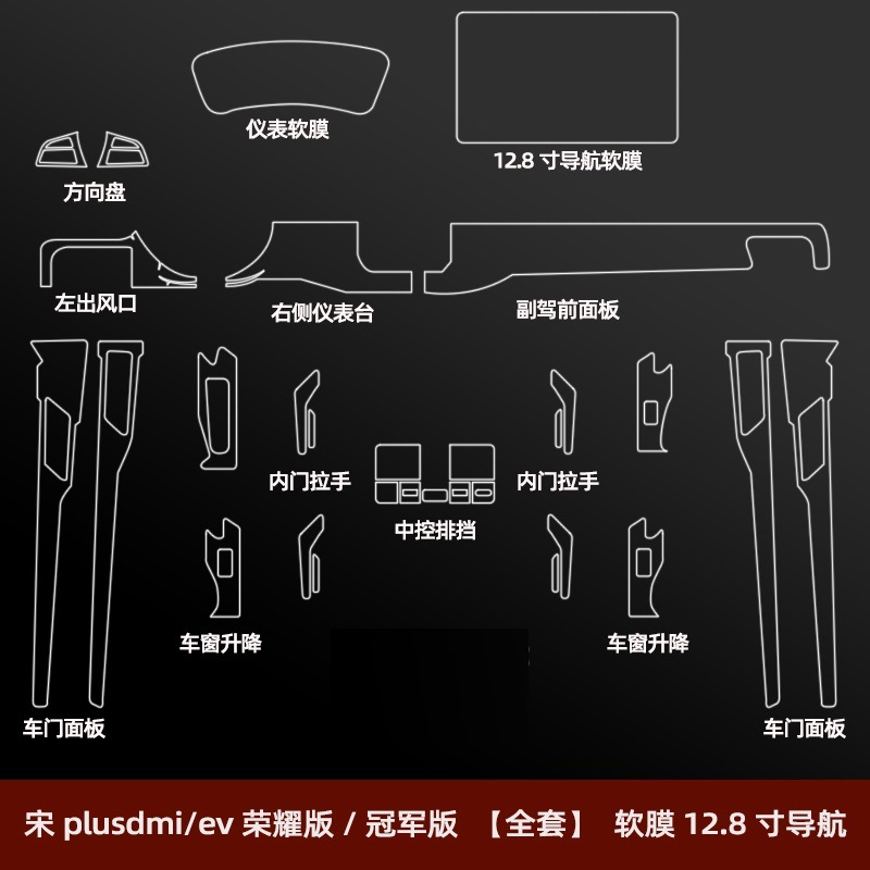 22-25 BYD Song Plus Navigation Tempered Film Nano Film Central Control Display Screen Protection Film Car