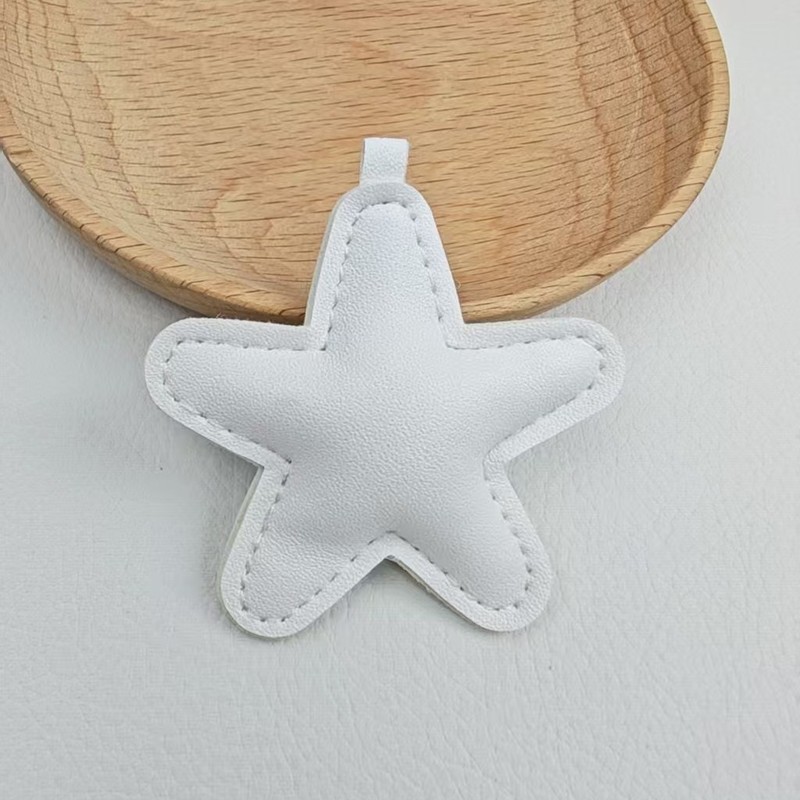 DIY饰品配件 PU皮革立体充棉五角星手机壳包包服饰钥匙扣挂件吊坠|undefined