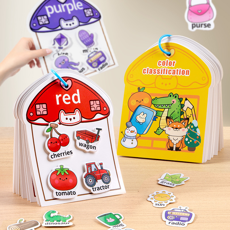Quiet Book Early Education Enlightenment Color Digital Cognitive Book Velcro Educational Toy Baby Repeatedly Tear and Stick Book