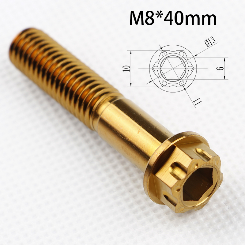 M8 tornillo hexagonal interno y externo 304 acero inoxidable quemado tapa de brida azul tornillo de oro fijación modificado motor eléctrico CNC Seiko