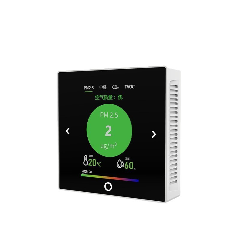 86 タイプ空気質検出器 PM2.5 ホルムアルデヒド CO2 6-in-1 ガスセンサー RS485/WIFI 出力|undefined