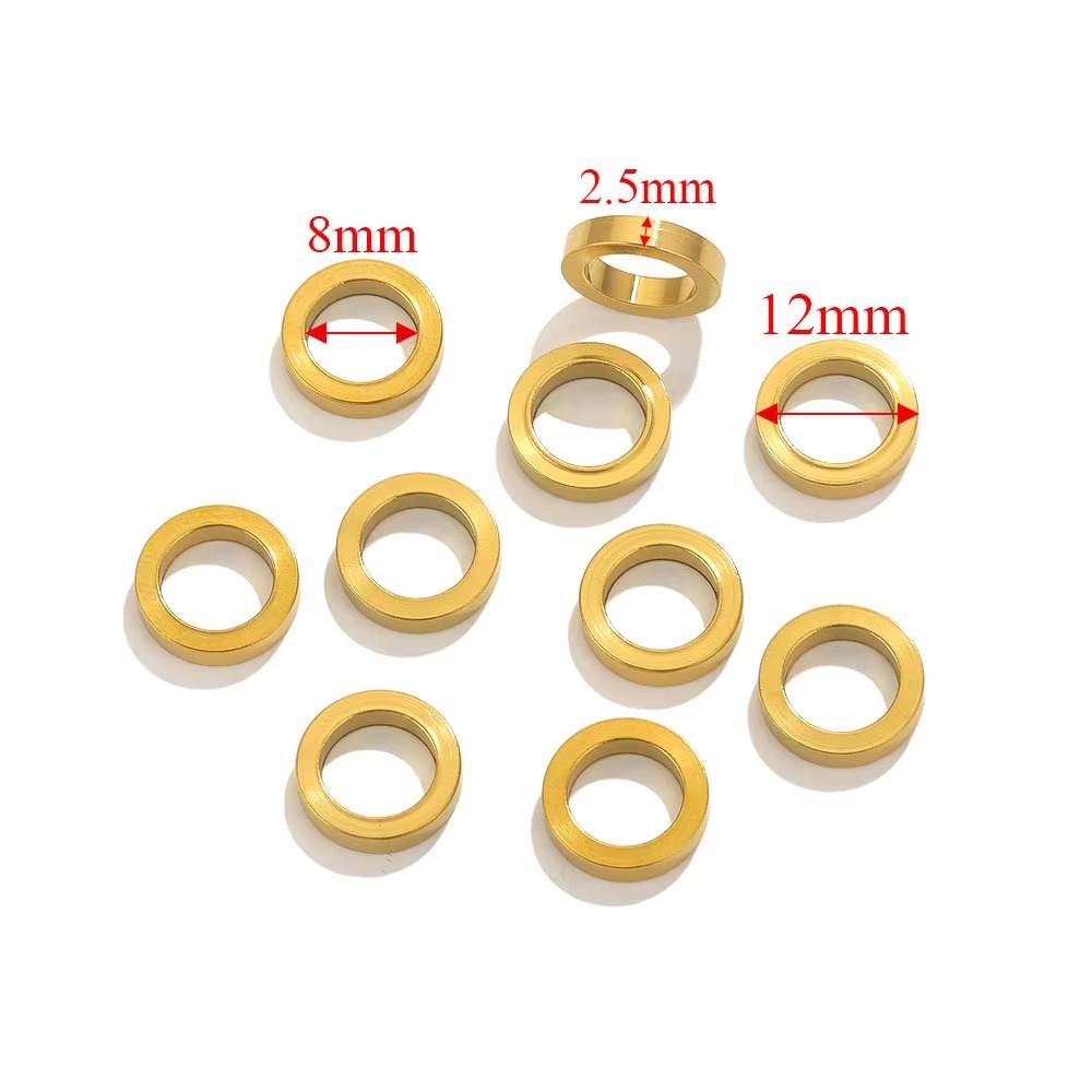 Acero inoxidable gran agujero anillo sin costura plano circular anillo cerrado diafragma anillo cerrado accesorios joyería granel al por mayor