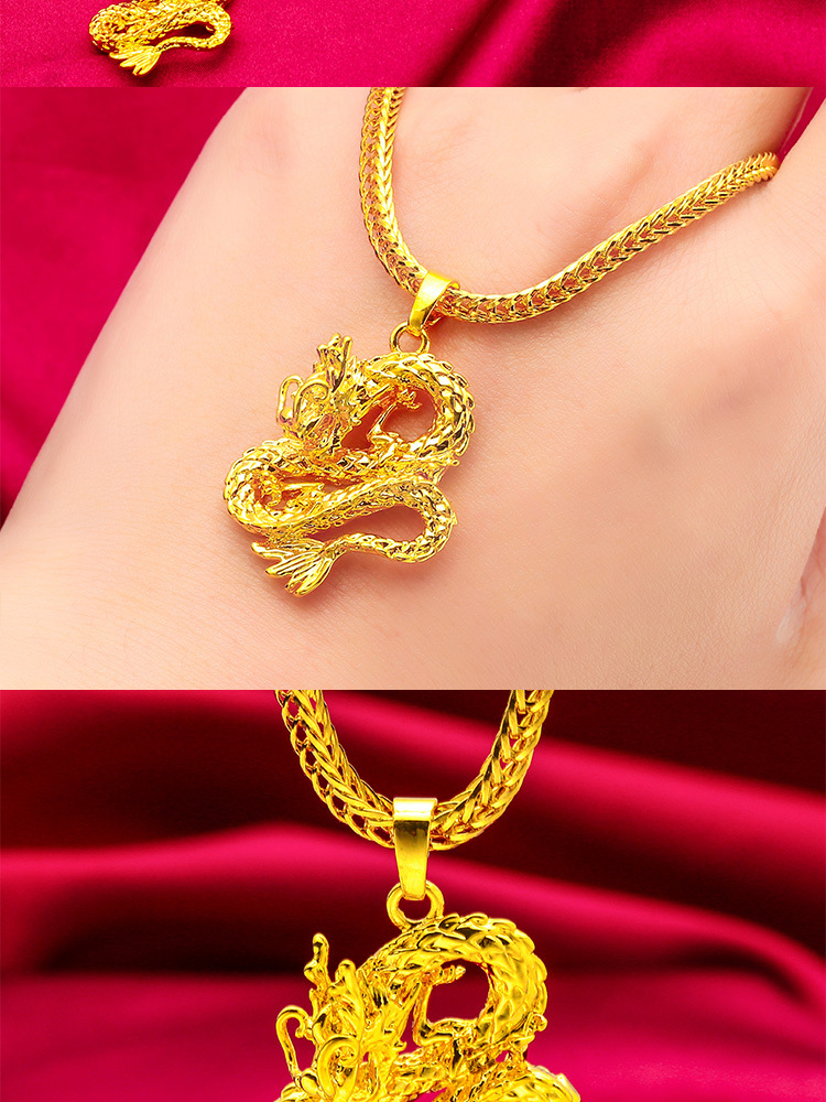 Dragon Gold Necklace Unisex Fox Tail Chain For Men And Women_voghion.com