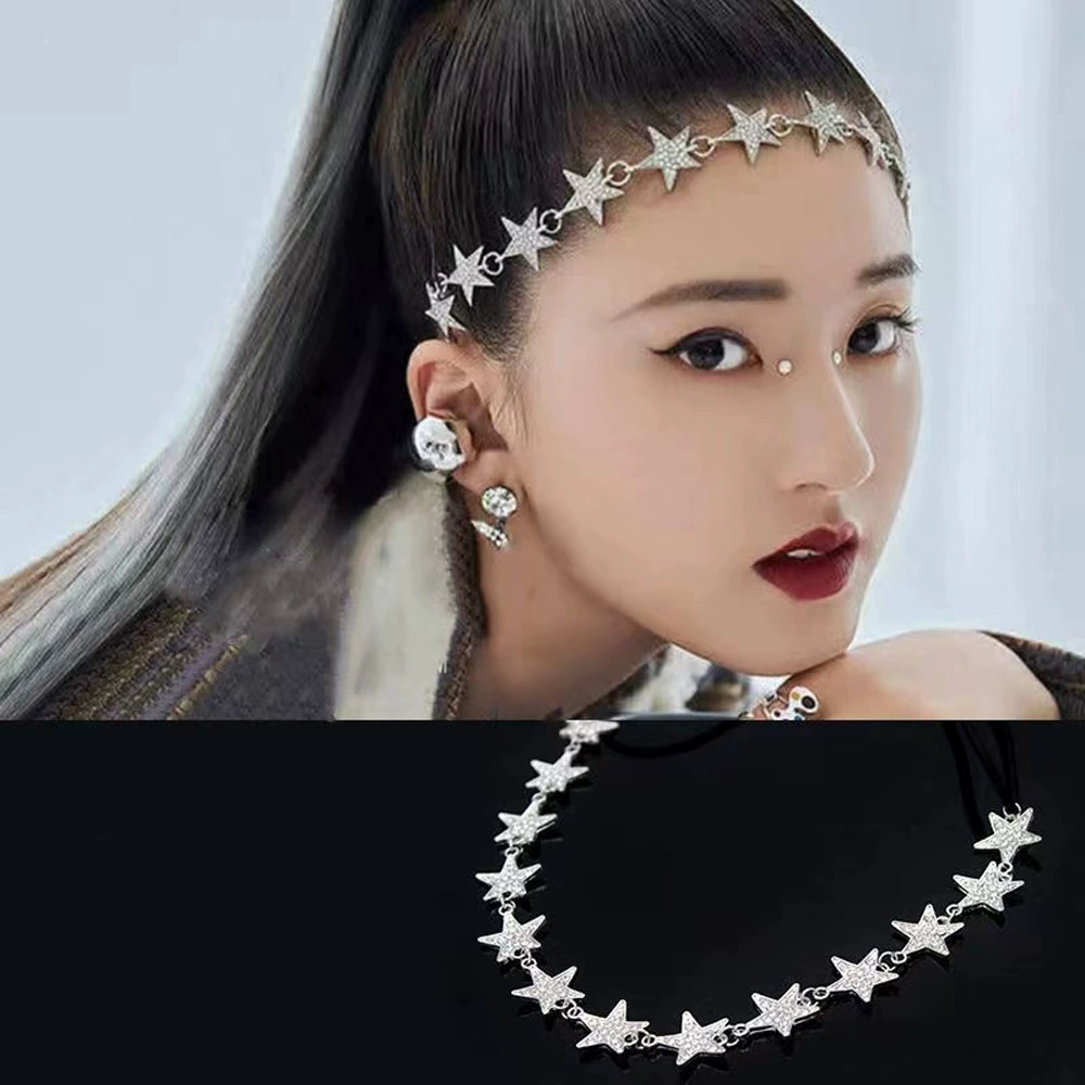 AliExpress темперамент Полный Бриллиант пятиконечная звезда повязка для волос головной убор супер вспышка свадебные аксессуары для волос ювелирные изделия внешней торговли