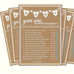 Cross-border Hot Selling in stock Baby Shower Card Baby Baptism Kraft Paper Color Writable Newborn Wish Card