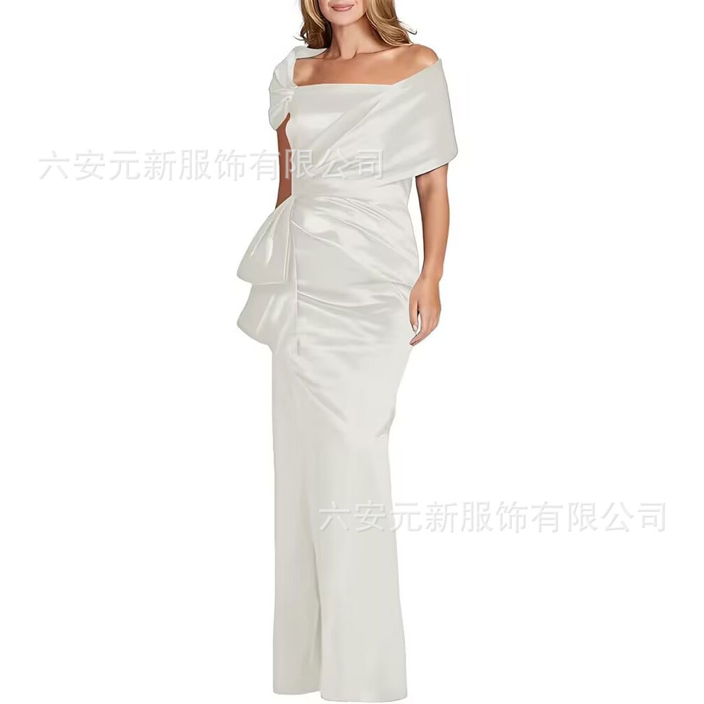 Comercio exterior de Europa y los Estados Unidos Amazon AliExpress nuevo vestido de baile de satén de cola de pez azul tibetano vestido de boda de madres