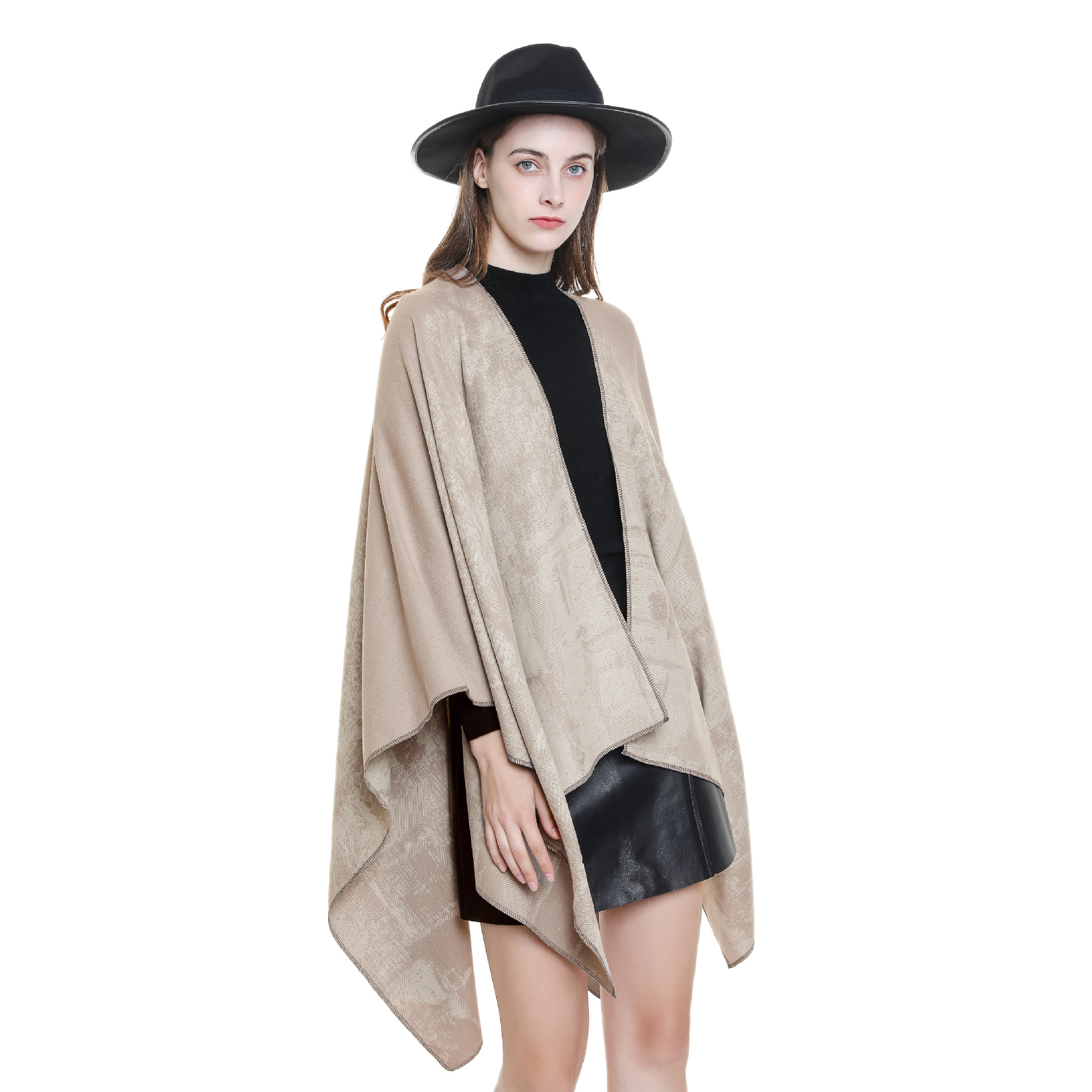 Estilo europeo y americano de moda Otoño e Invierno cálido graffiti chal de mujer 2022 nueva ropa de abrigo chal
