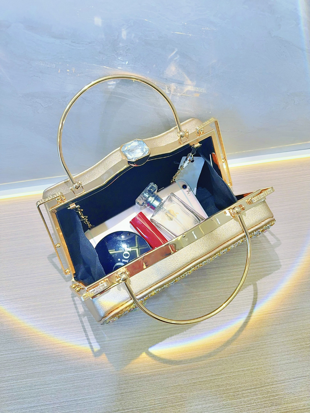 Borsa a mano donna con strass - elegante pochette da sera_voghion.com