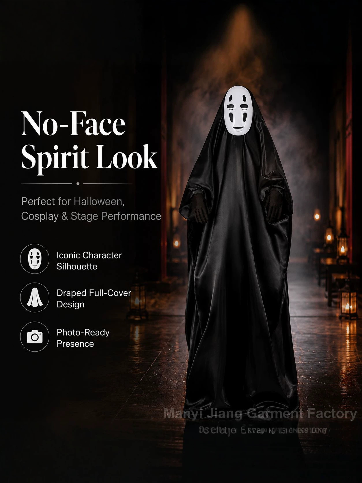 Spirited Away No-Face Cosplay Kostyumu