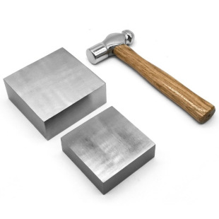 Round-Head Hammer for Jewelry, Square Goldsmith's Pad, Iron Block Hammer, Flat Copper Wire, Gold and Silver Thread Ring Mold Holding Chisel