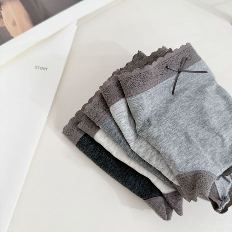 R061 Advanced Gray Tone Ultra-Fine Threaded Cotton Women's Briefs Cotton Crotch Super Elastic Soft Mid-Waist Women's Underwear