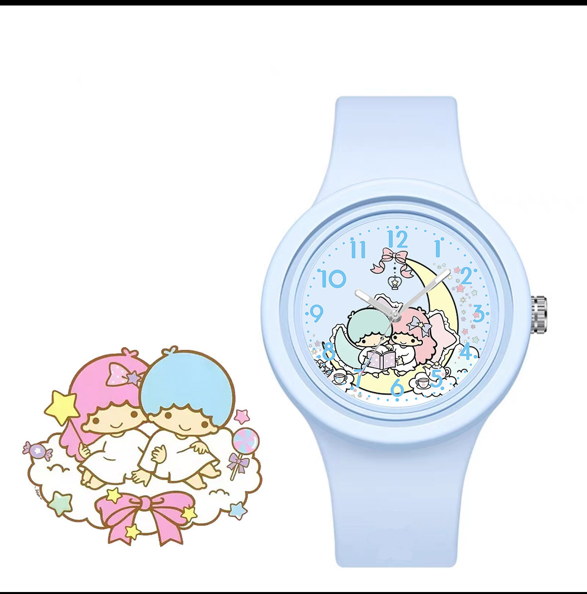 Nuevo Kulomi jade cane perro de dibujos animados silicona redonda de alta calidad sensación de piel adorable reloj Sanrio