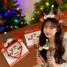 新款圣诞麋鹿发箍头箍节日装扮派对发卡发饰儿童成人拍照活动头饰