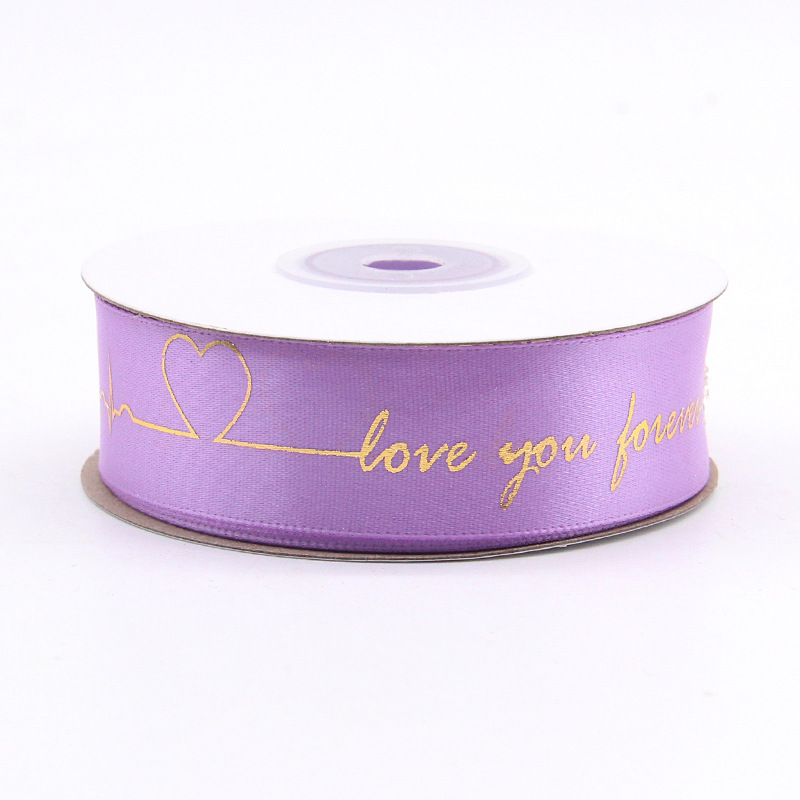 Regalo pastel de flores embalaje cinta impresión símbolo del Corazón 8 puntos cinturón de poliéster dorado impresión para hornear cinta