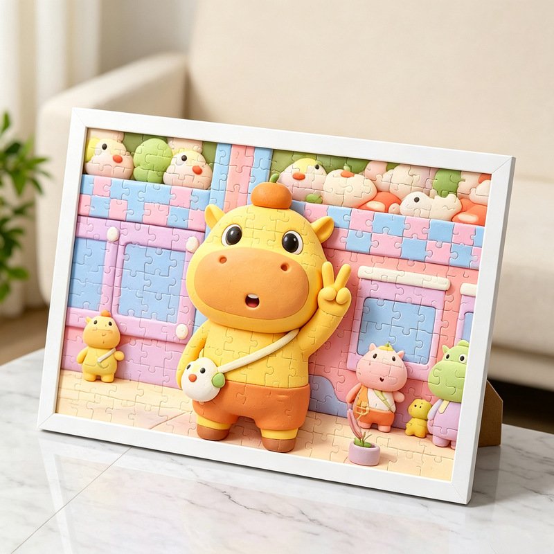 1000-piece 500-piece puzzle frame cartoon anime picture frame wall-mounted mounting frame 50x70 wooden picture frame wholesale