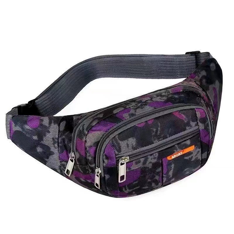 Camouflage waterproof belt bag for men and women, wallet, sports mobile phone for cycling, oxford cloth