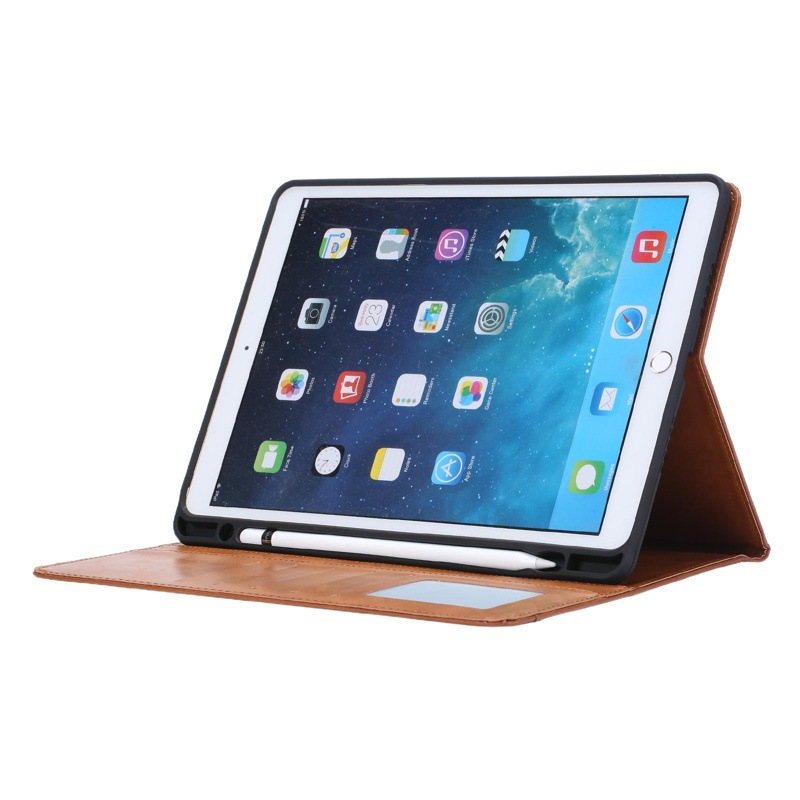 Popular ipad8 generación 10,2 pulgadas 2020 cuero caso titular de la tarjeta 10,2 tableta caso de cuero al por mayor