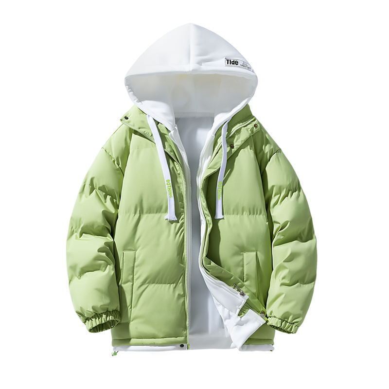 Japanese Fashion Brand Winter Hooded Cotton-padded Jacket for Men Thickened Casual Couple Loose Men's Jacket Cotton-padded Jacket Fake Two-piece Cross-border Japanese Fashion Brand Winter Hooded Cotton-padded Jacket for Men Thickened Casual Couple Loose Men's Jacket Cotton-padded Jacket Fake Two-piece Cross-border