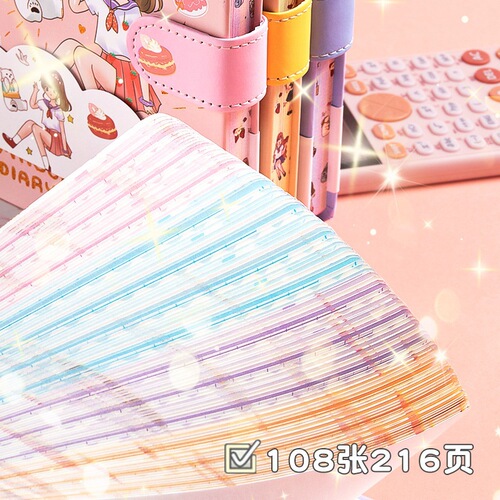 Sijin hand ledger wholesale 32k color page magnetic buckle hand ledger cute student notebook notepad diary book