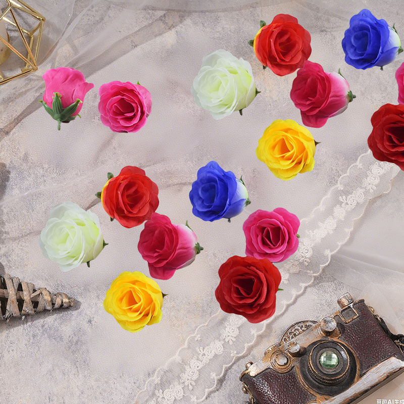 Mayorista simulación de rosas semiacabados accesorios de arreglos florales multipropósito simulación de flores escenario diseño de flores falsas