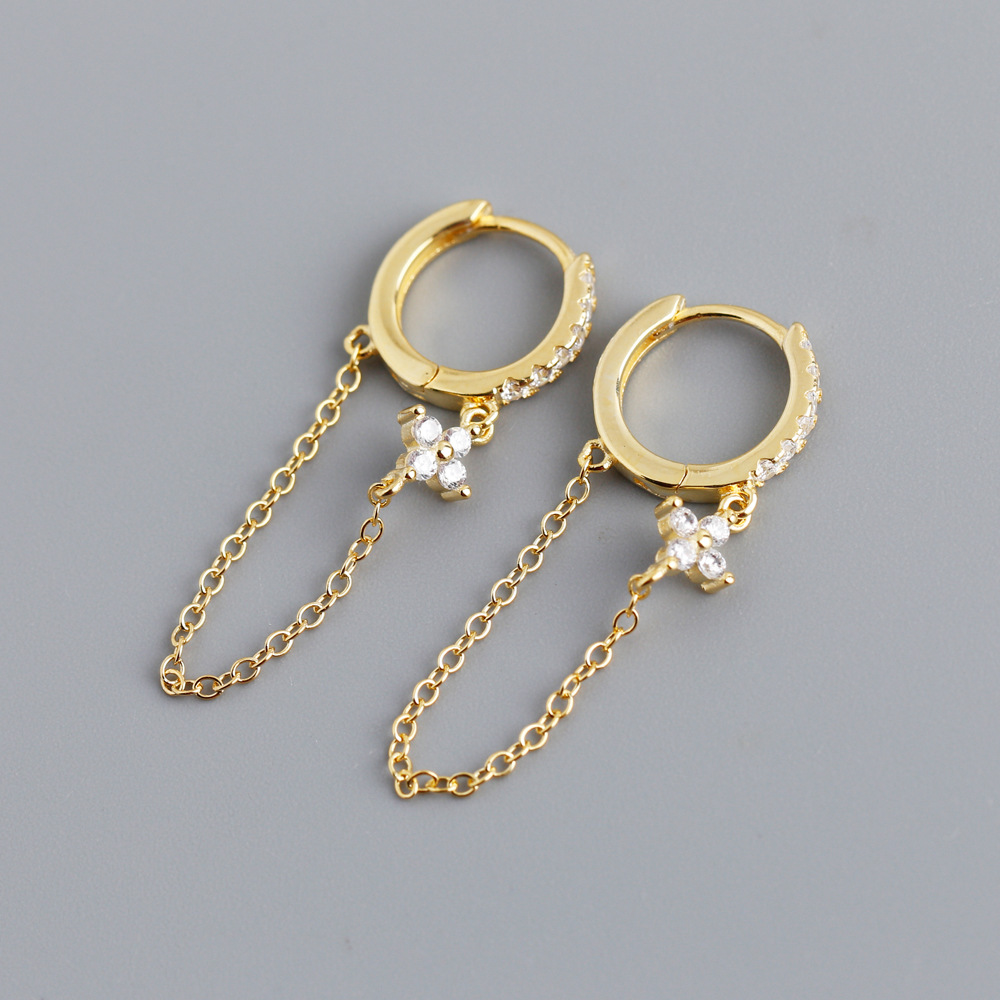 Fashion Geometric Sterling Silver Plating Dangling Earrings 1 Pair