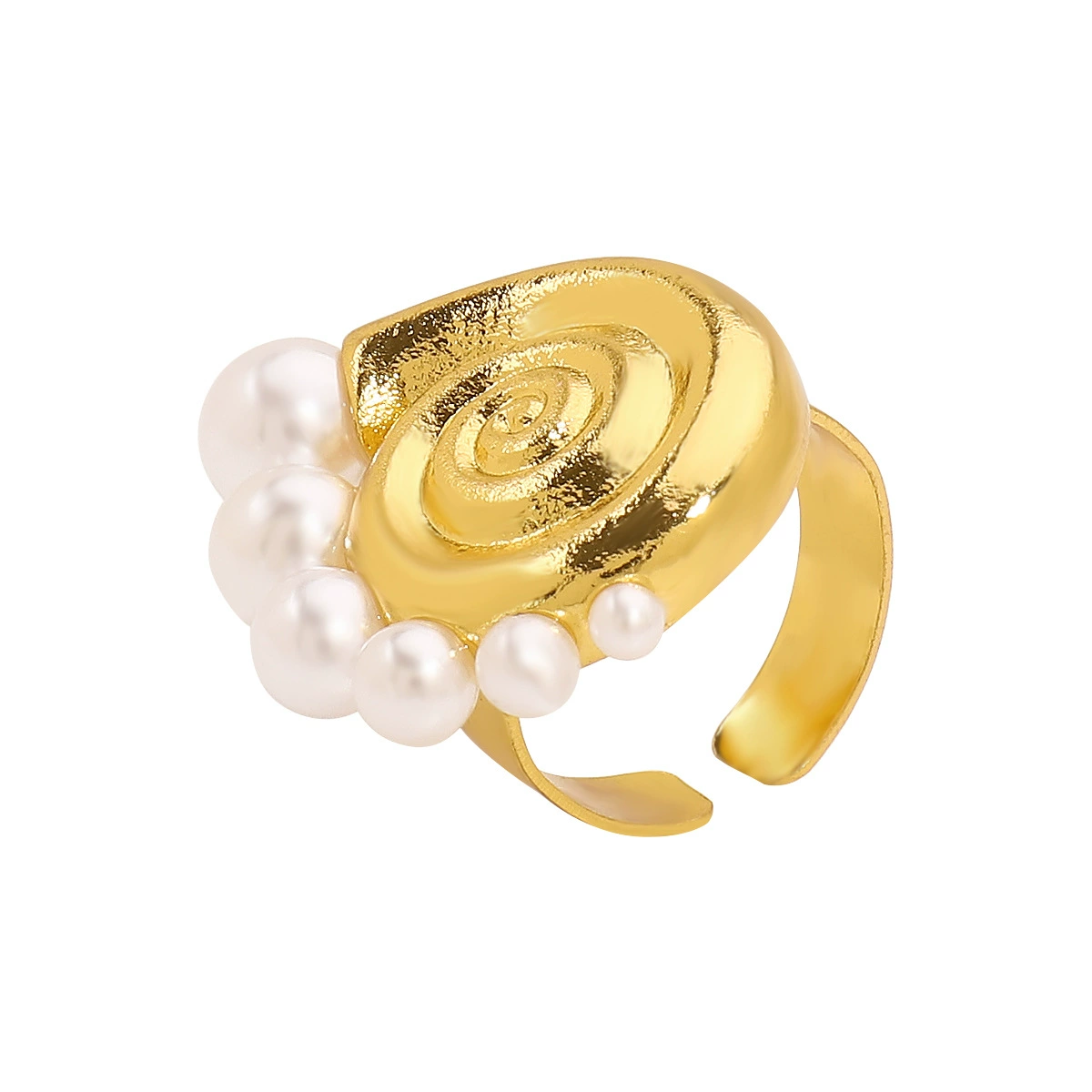 Fashionable brand earrings from pearl, necklace, ring for leisure, beach accessory, European style, simple and elegant design