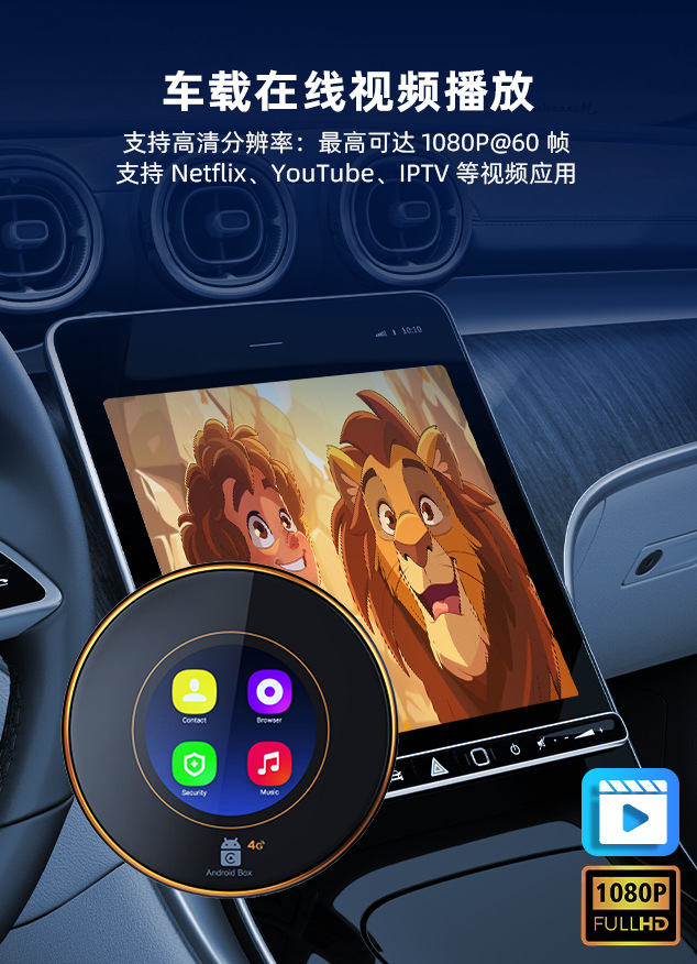 Qualcomm SM6350 is suitable for BMW wireless carplay box, converts to Android 15, supports wired and wireless 5G in-car connectivity