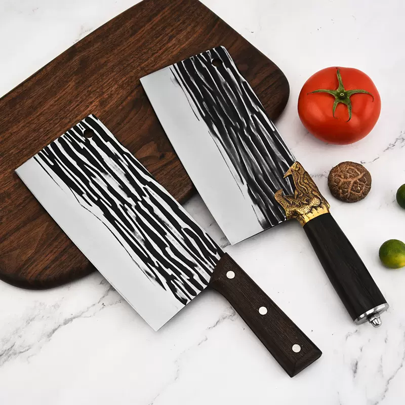 阳江菜刀 龙头锤纹锻打砍切两用刀 家用不锈钢菜刀厨师切菜切片刀