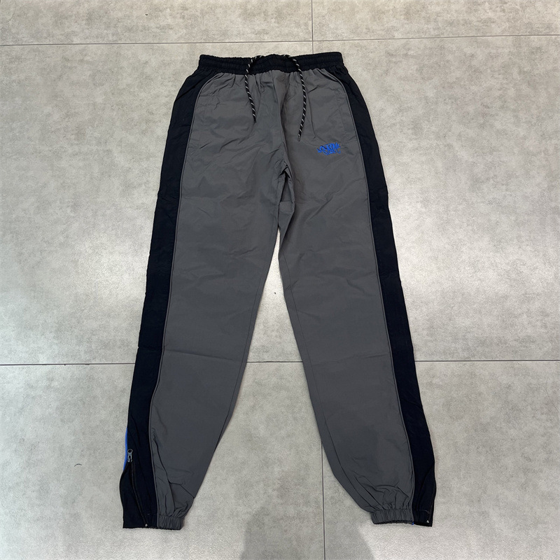 Syna Drill風アメリカ風街頭ヒップホップ刺繍ロゴステッチ立襟風衣ジャケットカジュアル長ズボンセット|undefined