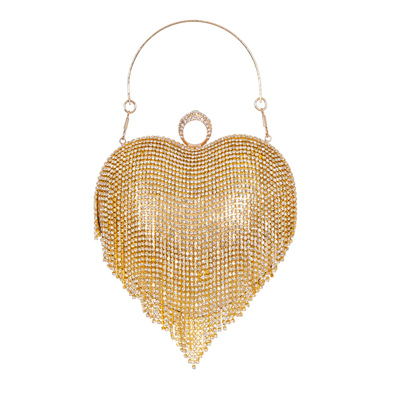 Serata fiabesca transfrontaliera in stile francese con nappe e strass, borsetta a forma di cuore, festa e banchetto alla moda._voghion.com