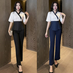 2023 new foot bath and pedicure technician work clothes, beauty salon SPA in professional trousers hotel professional suit 1