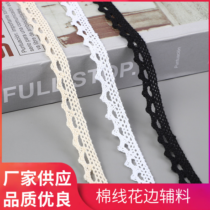Cotton Thread Lace 1cm Cut Out Lace Edge Accessories Decorative Fabric Clothes Fabric DIY Handmade Materials Tnm001