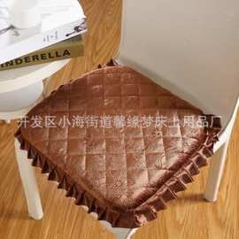 法兰绒加厚毛绒冬季座垫 系带学生 办公室 餐椅坐垫 厂家批发