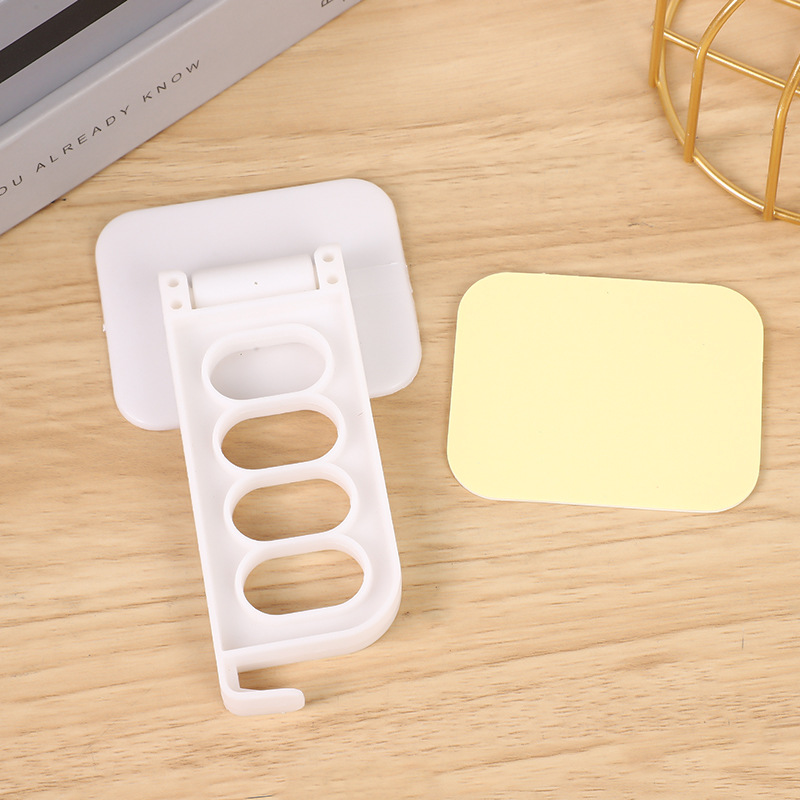 Hogar pegado plegable gancho invisible dormitorio percha sin perforación percha de cuatro agujeros percha de dormitorio almacenamiento de oficina