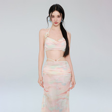 分体游泳衣女三件套显瘦遮肚ins风性感泡温泉保守2024新款游泳衣