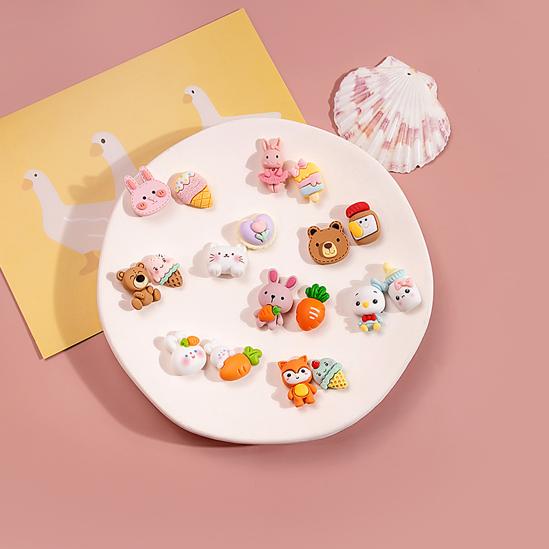 Asymmetrical, Plating Design 1 Pair Cartoon Style Cute Animal Cartoon Asymmetrical Plating Alloy Ear Studs